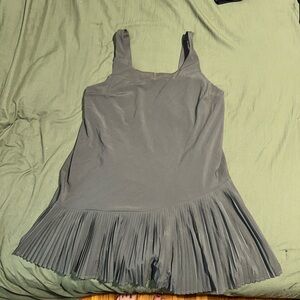 SPANX Gray Pleated mini dress with built in Shorts